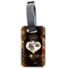 Steampunk, Awesome Heart With Clocks And Gears Luggage Tags (two Sides)