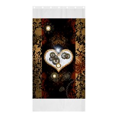 Steampunk, Awesome Heart With Clocks And Gears Shower Curtain 36  X 72  (stall) 