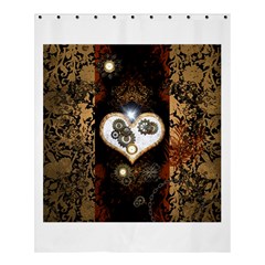 Steampunk, Awesome Heart With Clocks And Gears Shower Curtain 60  X 72  (medium) 