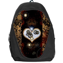 Steampunk, Awesome Heart With Clocks And Gears Backpack Bag