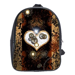 Steampunk, Awesome Heart With Clocks And Gears School Bags (xl) 