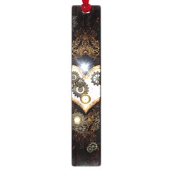 Steampunk, Awesome Heart With Clocks And Gears Large Book Marks