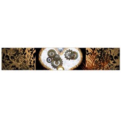 Steampunk, Awesome Heart With Clocks And Gears Flano Scarf (large)  by FantasyWorld7