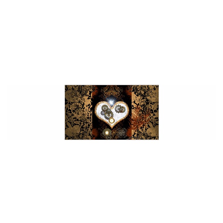 Steampunk, Awesome Heart With Clocks And Gears Satin Scarf (Oblong)