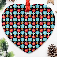 Colorful Floral Pattern Ornament (heart) 