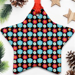 Colorful Floral Pattern Ornament (star) 