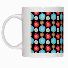 Colorful Floral Pattern White Mugs by GardenOfOphir