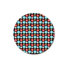 Colorful Floral Pattern Magnet 3  (round) by GardenOfOphir