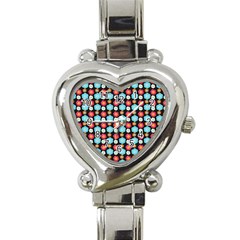 Colorful Floral Pattern Heart Italian Charm Watch by GardenOfOphir