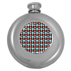 Colorful Floral Pattern Round Hip Flask (5 Oz)