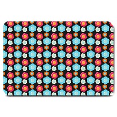 Colorful Floral Pattern Large Doormat  by GardenOfOphir