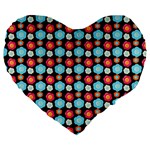 Colorful Floral Pattern Large 19  Premium Heart Shape Cushions Front