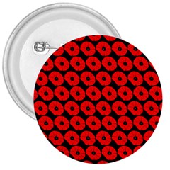 Charcoal And Red Peony Flower Pattern 3  Buttons by GardenOfOphir