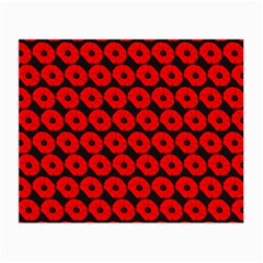 Charcoal And Red Peony Flower Pattern Small Glasses Cloth (2-side) by GardenOfOphir