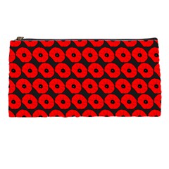 Charcoal And Red Peony Flower Pattern Pencil Cases by GardenOfOphir