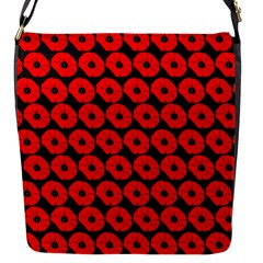 Charcoal And Red Peony Flower Pattern Flap Messenger Bag (s)