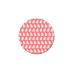 Coral And White Lady Bug Pattern Golf Ball Marker by GardenOfOphir