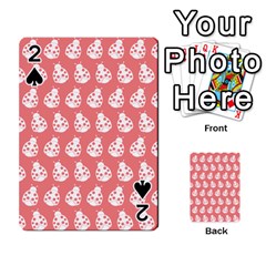 Coral And White Lady Bug Pattern Playing Cards 54 Designs  by GardenOfOphir