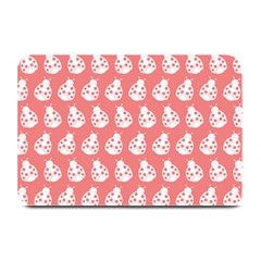 Coral And White Lady Bug Pattern Plate Mats by GardenOfOphir