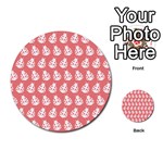 Coral And White Lady Bug Pattern Multi-purpose Cards (Round)  Front 1