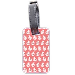 Coral And White Lady Bug Pattern Luggage Tags (two Sides) by GardenOfOphir