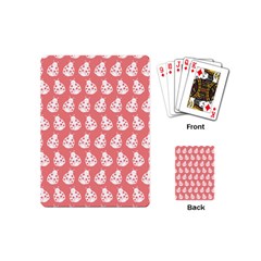 Coral And White Lady Bug Pattern Playing Cards (mini) 