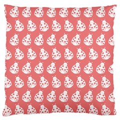 Coral And White Lady Bug Pattern Large Cushion Cases (one Side)  by GardenOfOphir