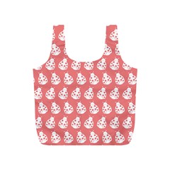 Coral And White Lady Bug Pattern Full Print Recycle Bags (s)  by GardenOfOphir