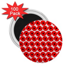 Red Peony Flower Pattern 2 25  Magnets (100 Pack)  by GardenOfOphir