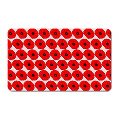 Red Peony Flower Pattern Magnet (rectangular) by GardenOfOphir