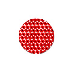 Red Peony Flower Pattern Golf Ball Marker (4 Pack)