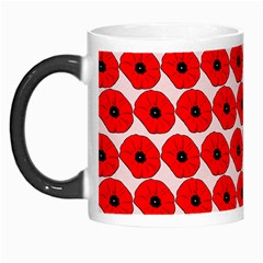 Red Peony Flower Pattern Morph Mugs by GardenOfOphir