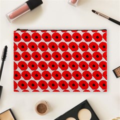 Red Peony Flower Pattern Cosmetic Bag (large) 