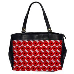 Red Peony Flower Pattern Office Handbags