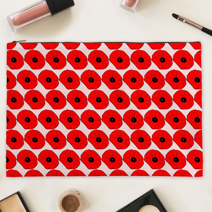 Red Peony Flower Pattern Cosmetic Bag (XXL) 