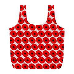 Red Peony Flower Pattern Full Print Recycle Bags (l)  by GardenOfOphir