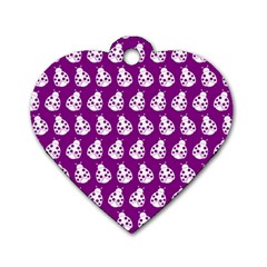 Ladybug Vector Geometric Tile Pattern Dog Tag Heart (one Side)