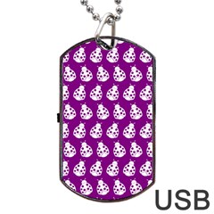 Ladybug Vector Geometric Tile Pattern Dog Tag Usb Flash (one Side) by GardenOfOphir