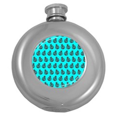 Ladybug Vector Geometric Tile Pattern Round Hip Flask (5 Oz) by GardenOfOphir