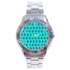 Ladybug Vector Geometric Tile Pattern Stainless Steel Men s Watch by GardenOfOphir