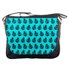 Ladybug Vector Geometric Tile Pattern Messenger Bags by GardenOfOphir