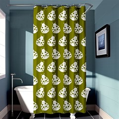 Ladybug Vector Geometric Tile Pattern Shower Curtain 36  X 72  (stall) 