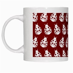 Ladybug Vector Geometric Tile Pattern White Mugs by GardenOfOphir