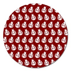 Ladybug Vector Geometric Tile Pattern Magnet 5  (round)