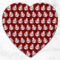 Ladybug Vector Geometric Tile Pattern Jigsaw Puzzle (heart) by GardenOfOphir