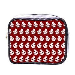 Ladybug Vector Geometric Tile Pattern Mini Toiletries Bags by GardenOfOphir