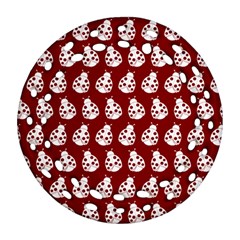 Ladybug Vector Geometric Tile Pattern Round Filigree Ornament (2side)