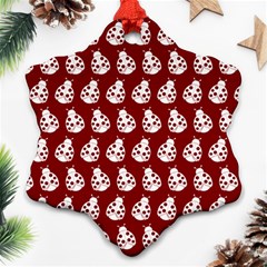 Ladybug Vector Geometric Tile Pattern Snowflake Ornament (2-side) by GardenOfOphir