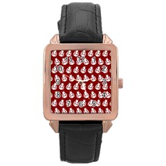 Ladybug Vector Geometric Tile Pattern Rose Gold Watches by GardenOfOphir