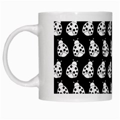 Ladybug Vector Geometric Tile Pattern White Mugs